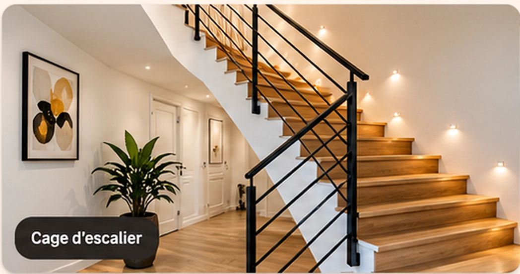 Exemple de rénovation d’une cage d’escalier intérieure